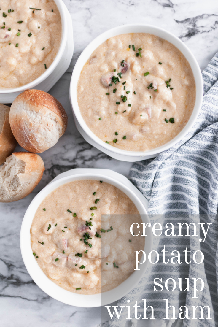 This Potato Soup with Ham is an absolute family favorite. Make this dump and cook soup in the slow cooker or on the stove top.
