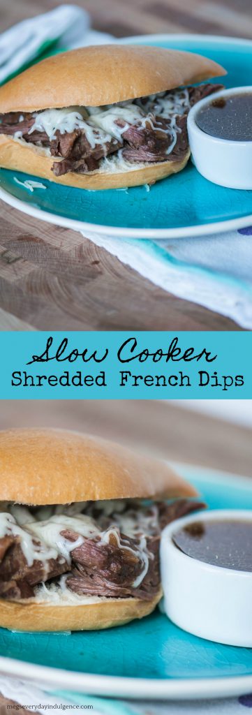 Slow Cooker Shredded French Dips