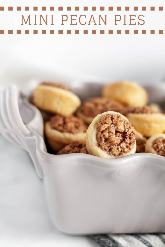 Mini Pecan Pies have all the traditional flavor of a traditional pecan pie in mini form and without the corn syrup. Only 40 minutes from start to finish make these a simple and delicious option for your Thanksgiving dessert table.