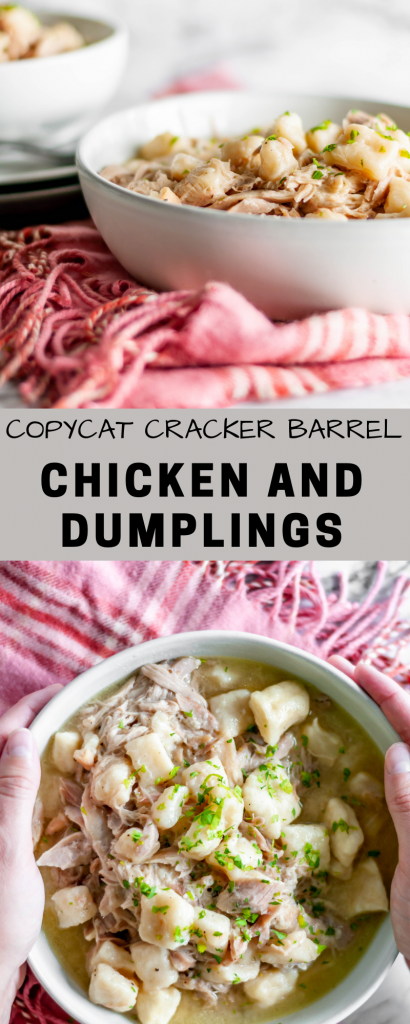 Copycat Cracker Barrel Chicken and Dumplings is the perfect comfort food meal when the weather is chilly and you're craving some cozy comfort.