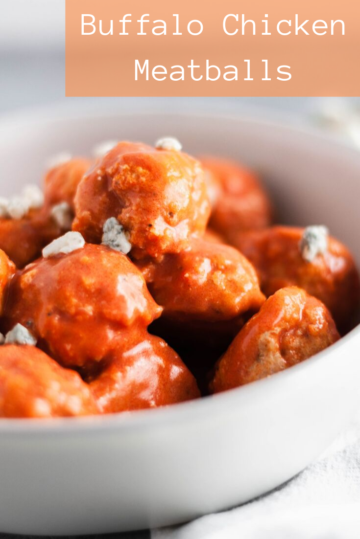 You NEED these Buffalo Chicken Meatballs for game day. Tender and spicy with a bite from the blue cheese.