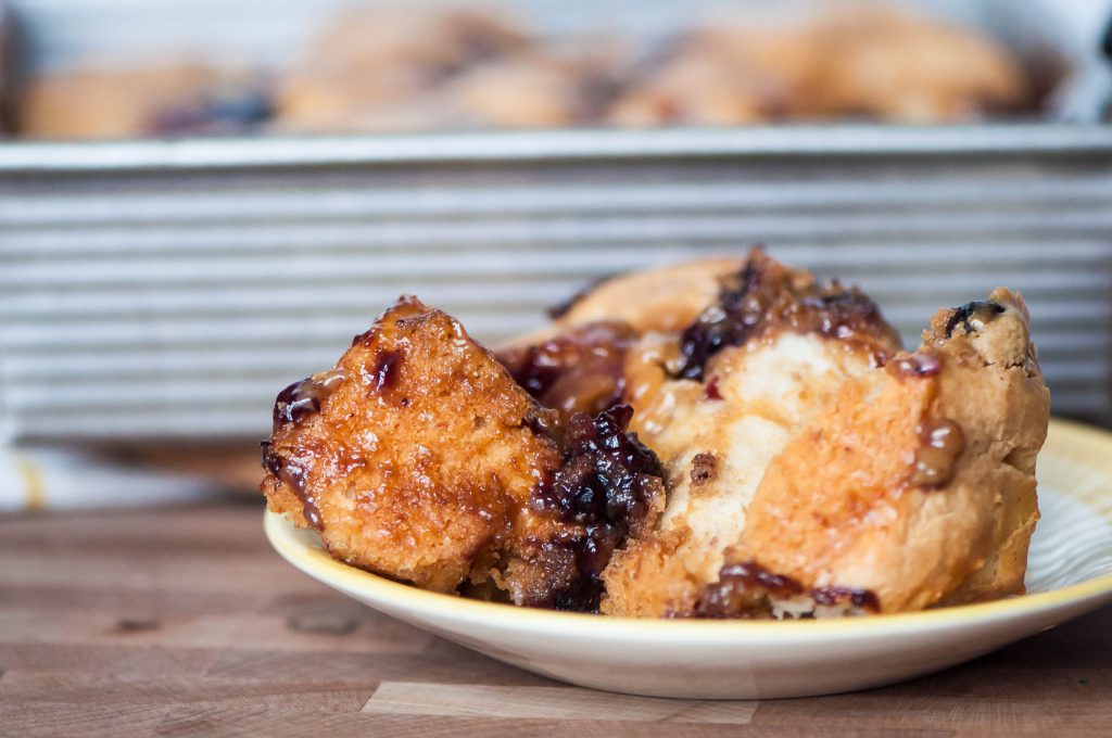 Peanut Butter and Jelly Biscuit Bake