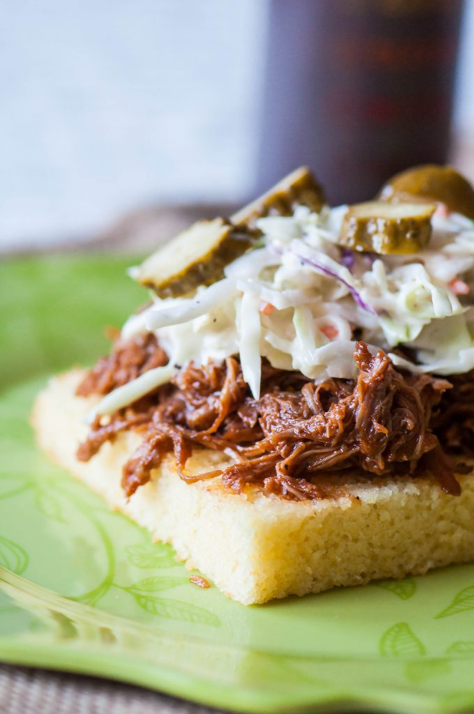 BBQ Pork Cornbread Stacks