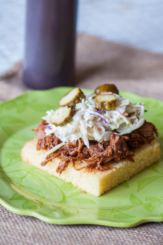 BBQ Pork Cornbread Stacks