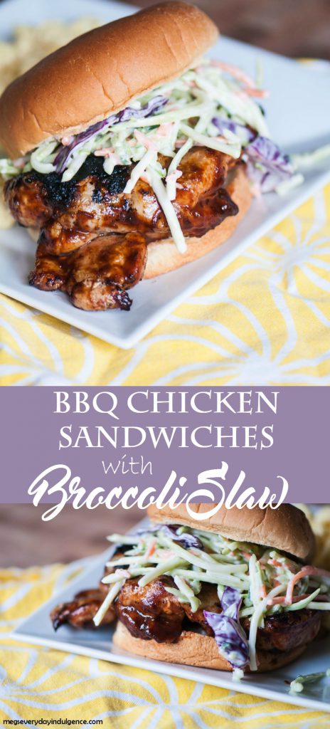 BBQ Chicken Sandwiches with Broccoli Slaw