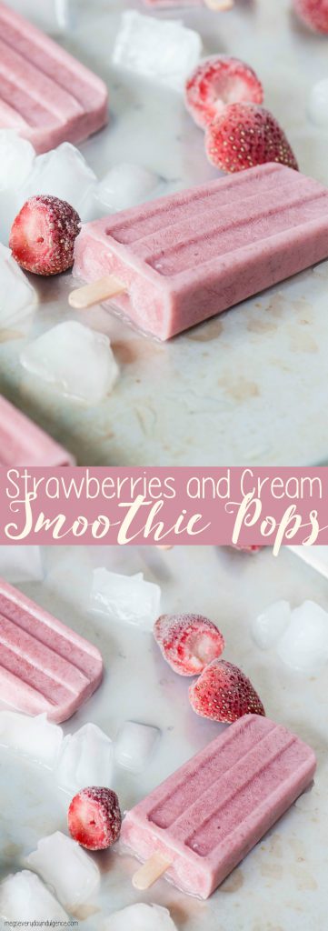 Strawberries and Cream Smoothie Pops