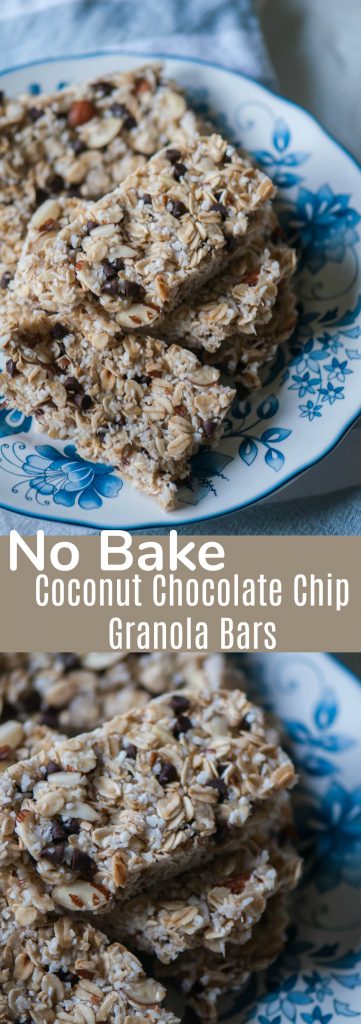 No Bake Coconut Chocolate Chip Granola Bars