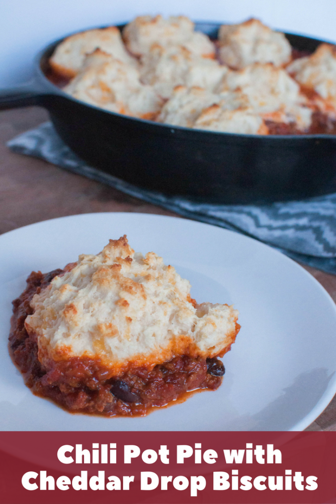 Chili Pot Pie with Cheddar Drop Biscuits