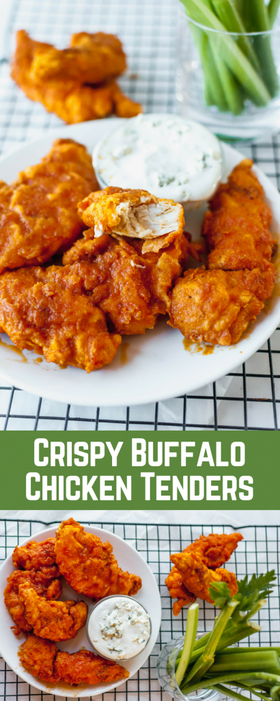 Crispy Buffalo Chicken Tenders are just what you need this week. Spicy, juicy, crispy perfection for snacking or dinnertime. 