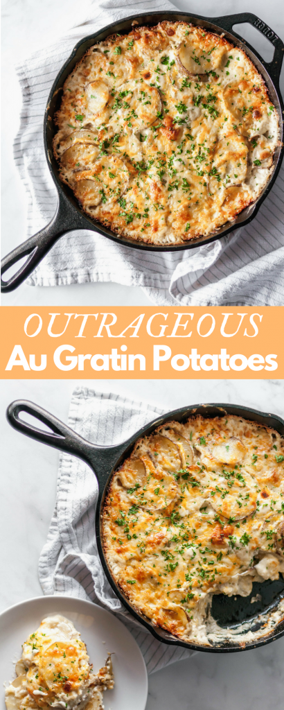 These Outrageous Au Gratin Potatoes are the definition of holiday side dish. Incredibly rich and cheesy, these are just what you need on your Easter table.