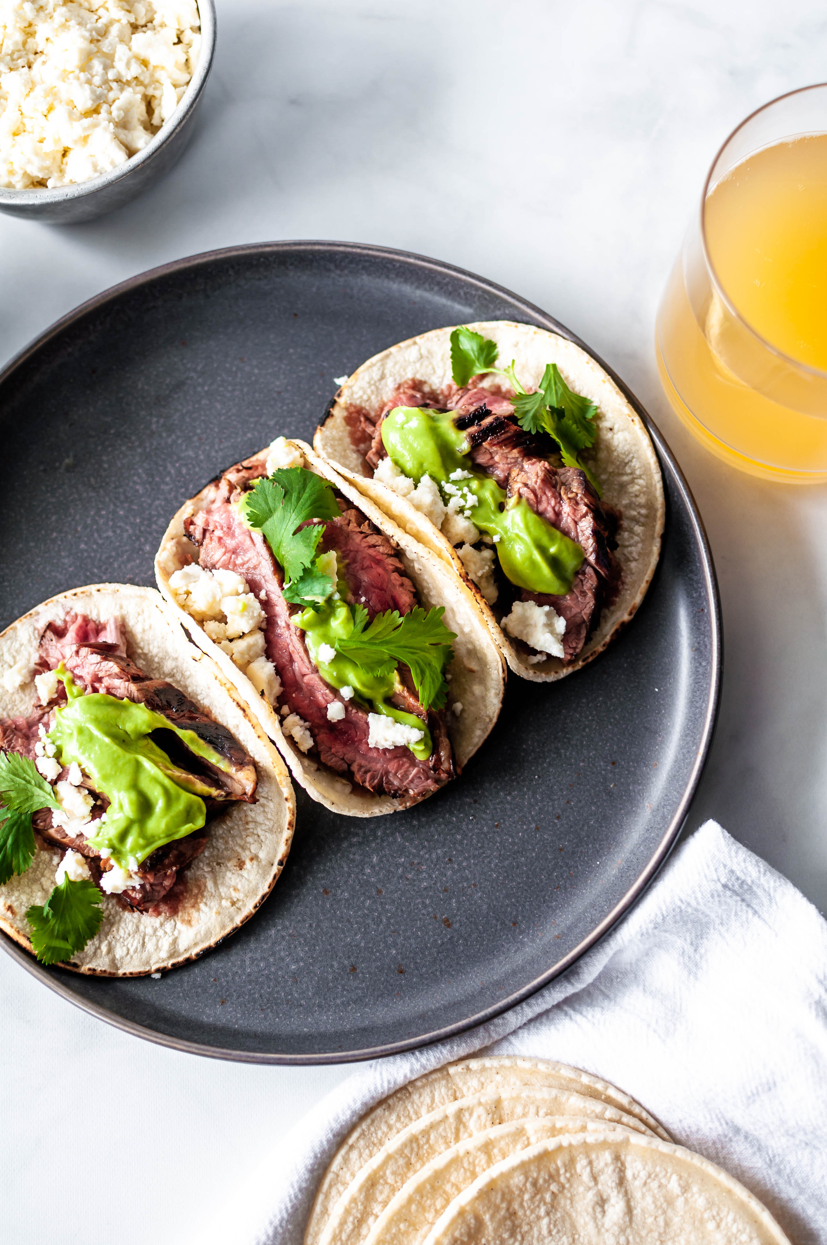 Beer Marinated Steak Tacos