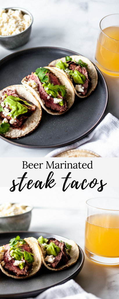 beer marinated steak tacos