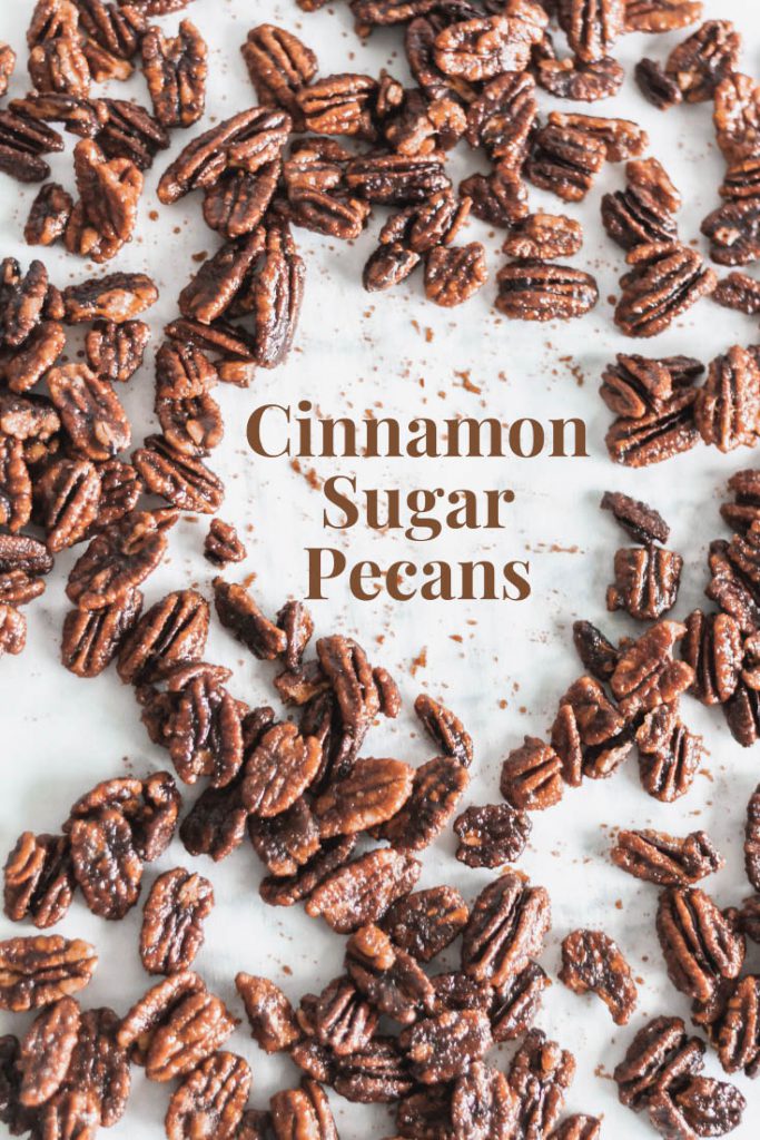 Cinnamon Sugar Pecans are the perfect sweet little treat. Lovely addition to your holiday baking list.