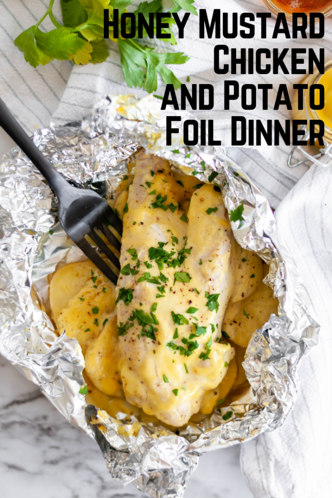 Honey Mustard Chicken and Potato Foil Packs require only 5 ingredients and 30 minutes. Super simple weeknight dinner the whole family will love.
