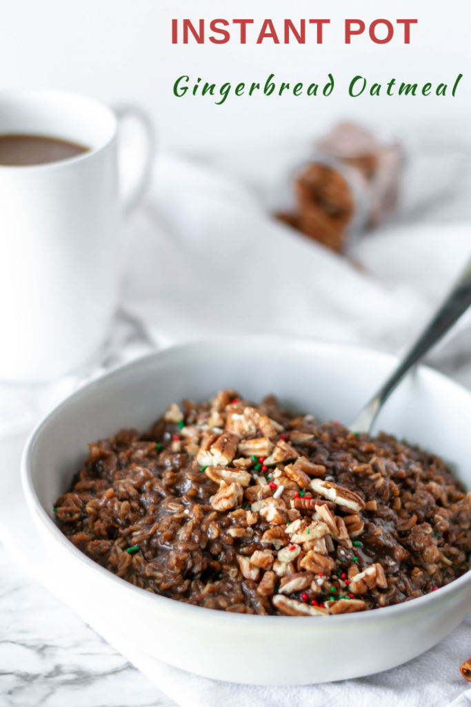 Instant Pot Gingerbread Oatmeal will bring all the holiday spirit. Tons of gingerbread flavor packed into breakfast for a healthy spin on a holiday favorite.