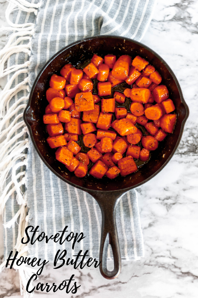 Stovetop Honey Butter Carrots are the most delicious simple, humble addition to your Thanksgiving table. Made completely on the stovetop, freeing up that precious oven space. Low maintenance and only 30 minutes to make.