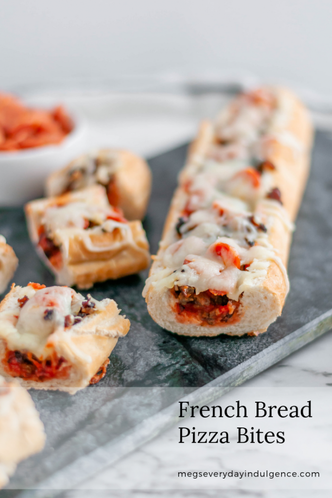 These French Bread Pizza Bites are a great option for the Super Bowl this year. French baguette is hollowed out & stuffed with your favorite pizza toppings.