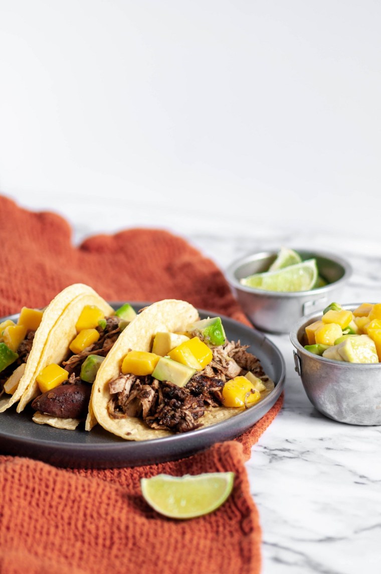 slow cooker jerk chicken tacos