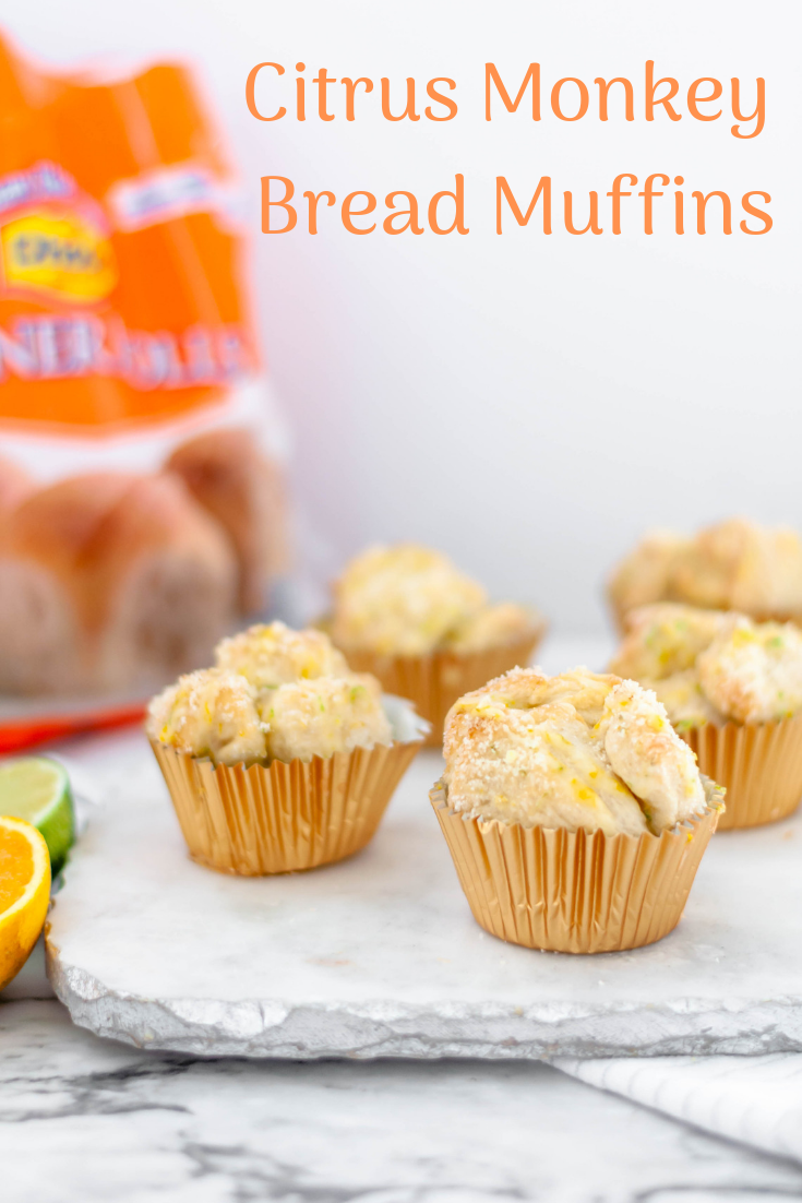 Grab a bag of Rhodes dinner rolls and transform them into these incredibly yummy Citrus Monkey Bread Muffins. Super simple to make and packed with flavor.