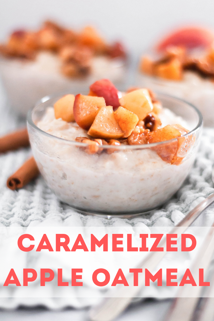 Jazz up your daily oatmeal and make this Caramelized Apple Oatmeal. Chunks of apple and walnuts are caramelized in butter and brown sugar to golden perfection. Served over creamy oatmeal for the perfect balance of sweetness.