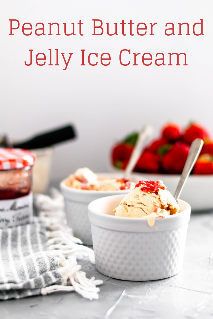 Combine two childhood classics with this Peanut Butter and Jelly Ice Cream. Smooth, creamy peanut butter ice cream, crumbled vanilla cookies and a jelly swirl.