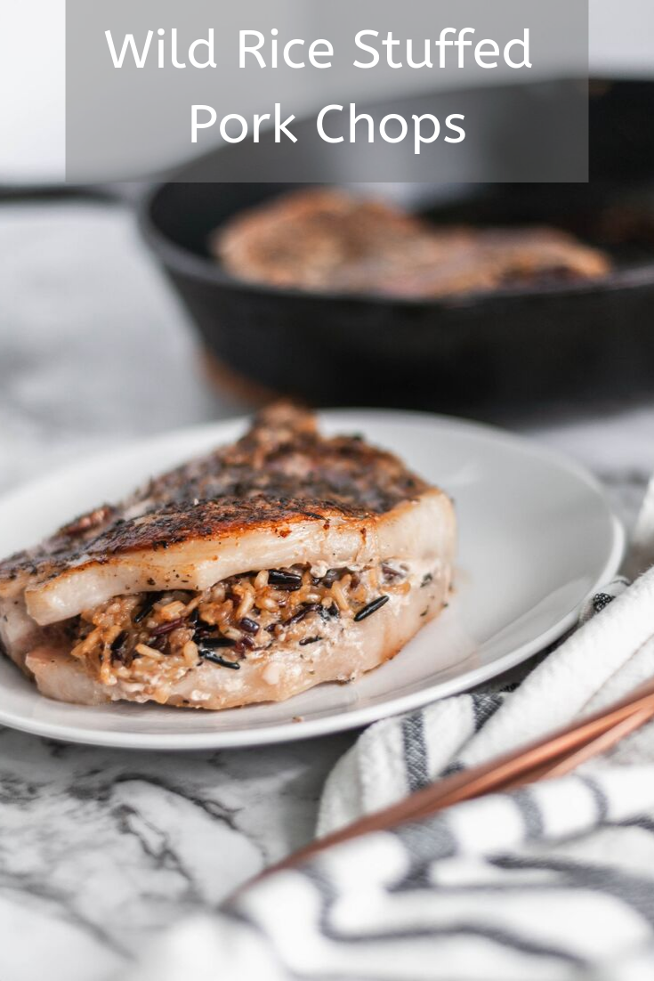 We're getting a little fancy here today but no worries, as always the recipe involves just a handful of easy to find ingredients. These Stuffed Pork Chops with Wild Rice are easy enough for a weeknights but dressed up enough for guests.