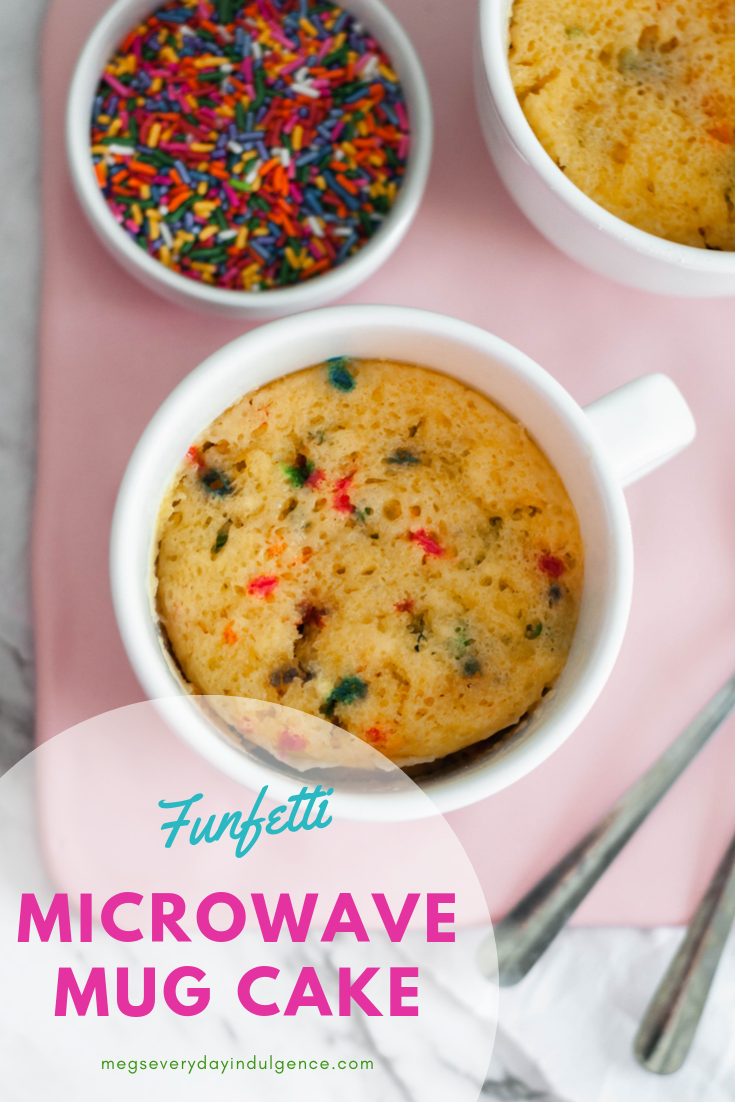 This funfetti Microwave Mug Cake is the perfect solution to your late night sweet tooth craving. Just a handful of ingredients and a few minutes to dessert.