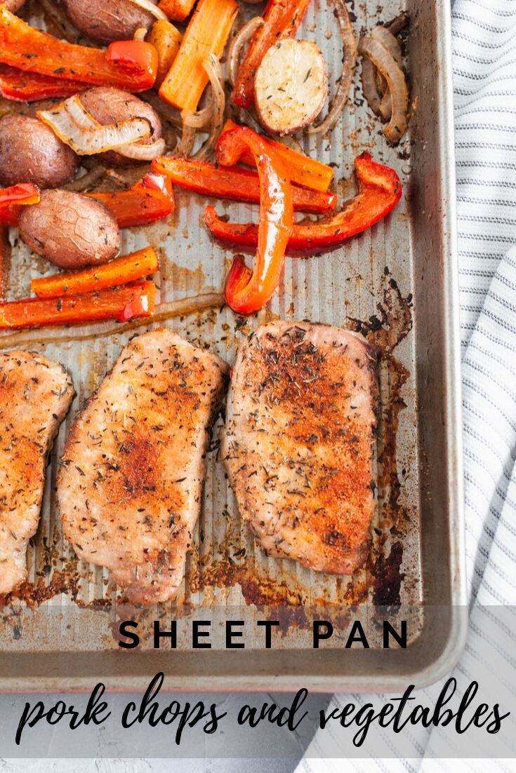 If you need a quick, simple weeknight dinner, look no further. This Sheet Pan Pork Chops and Vegetables is all cooked on one pan in less than 30 minutes and packed with flavor.
