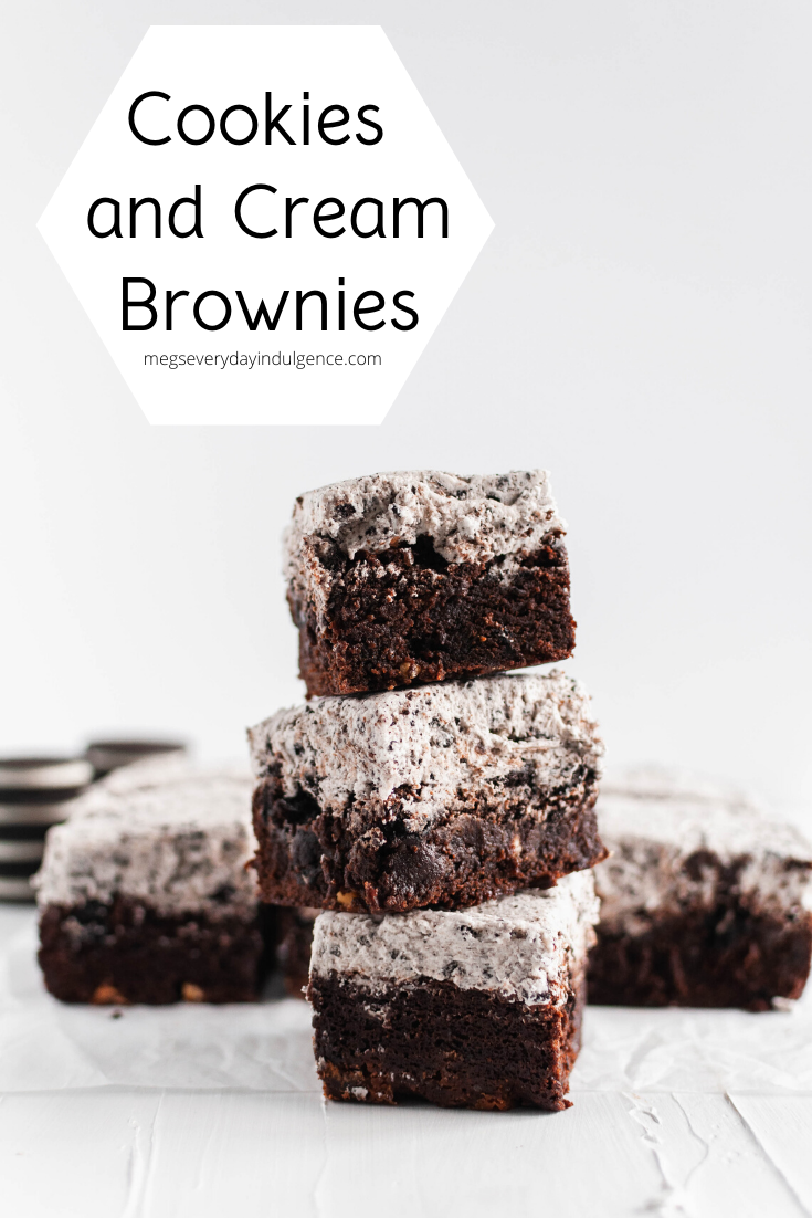 These dense, rich Cookies and Cream Brownies are the ultimate chocolate dessert. Thick, cookie studded brownies with cookies and cream buttercream.