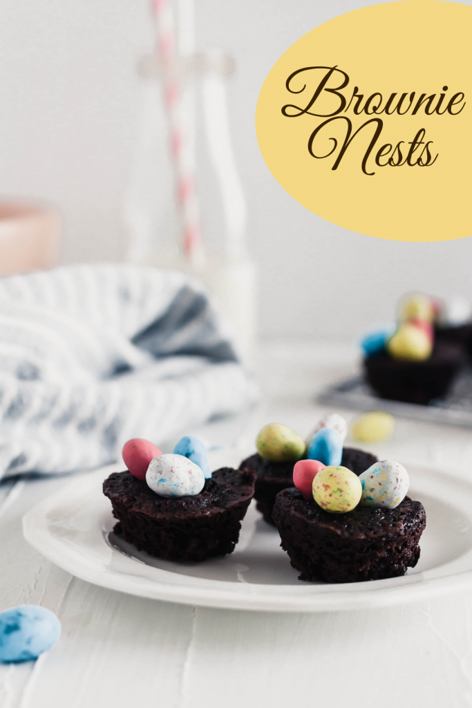 These cute little Brownie Nests are SO simple to make and super festive. Get the kids in the kitchen to help make this simple Easter dessert.