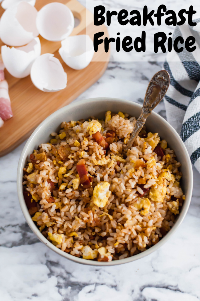 Another savory breakfast for you coming in hot. This Breakfast Fried Rice is packed with scrambled eggs and lots of crispy bacon. A glorious way to start your day.