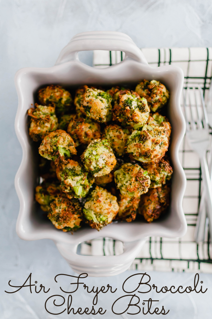 These Air Fryer Broccoli Cheese Bites are perfect for Christmas or New Years Eve appetizers. Simple to make, healthy and delicious.