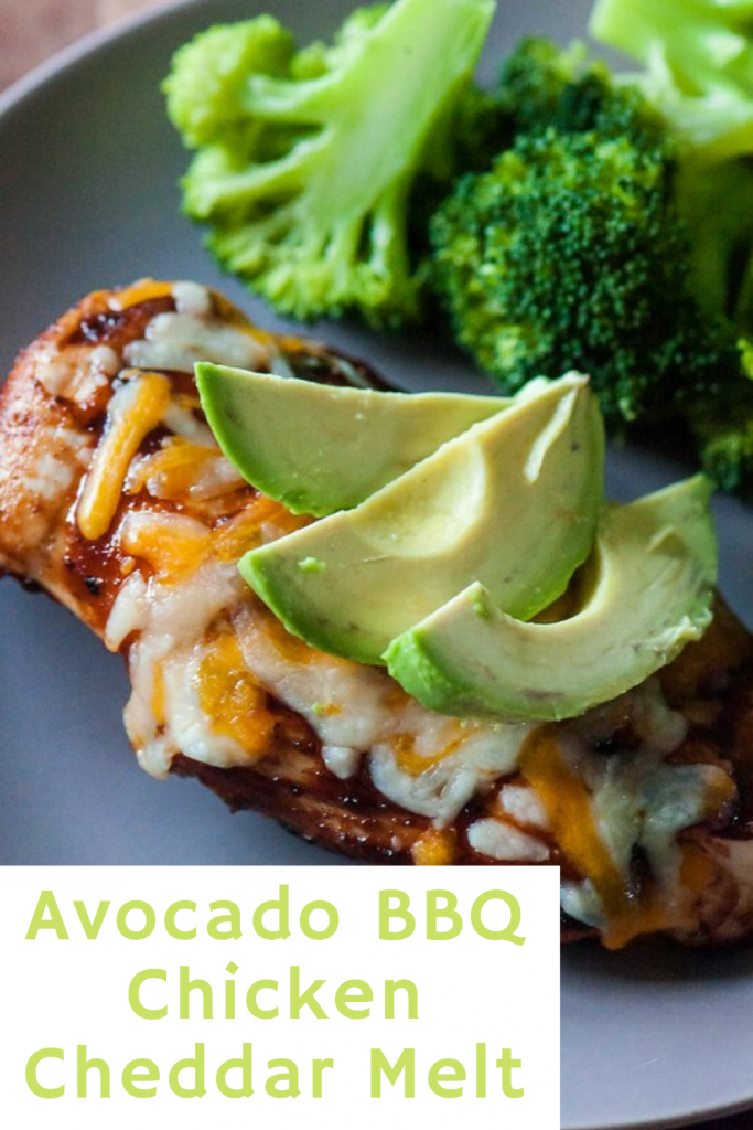 ple barbecue chicken topped with melted cheddar cheese and avocado slices makes for a delicious and simple dinner. Fire up the grill and get this Avocado BBQ Chicken Cheddar Melt on the table in less than 30 minutes.