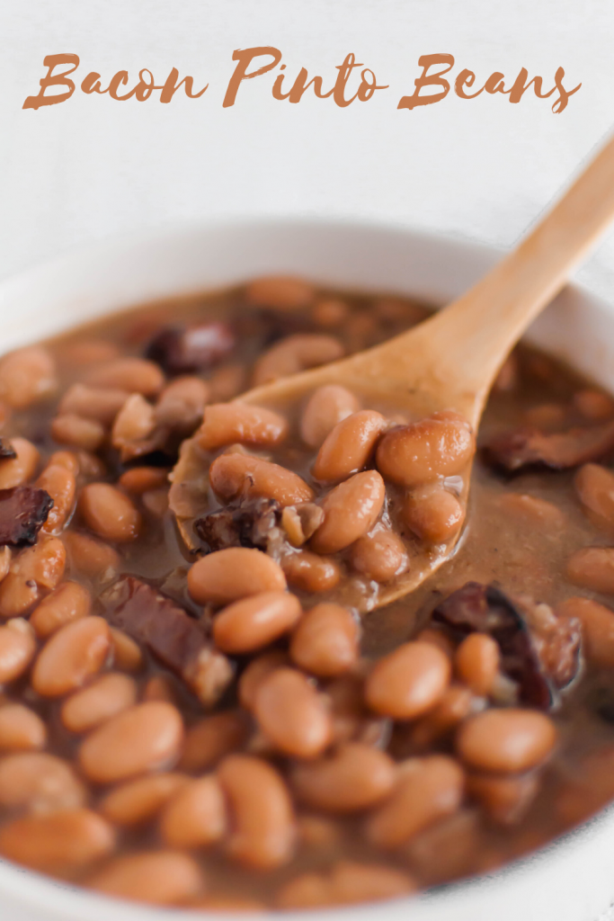 If you love Chipotle’s pinto beans, look no further because now you can make them at home. Dried pinto beans cook all day in the slow cooker with bacon, onion and garlic to make these flavorful Bacon Pinto Beans. Perfect for rice bowls, nacho night or even on their own.