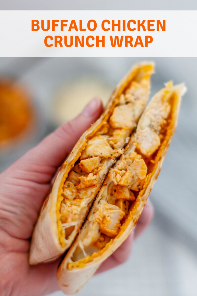 Meet your new favorite craving, Buffalo Chicken Crunch Wraps. Spicy buffalo chicken, mozzarella cheese, blue cheese and a crunchy tostada all wrapped up in a large flour tortilla and cooked to crispy, melted perfection.