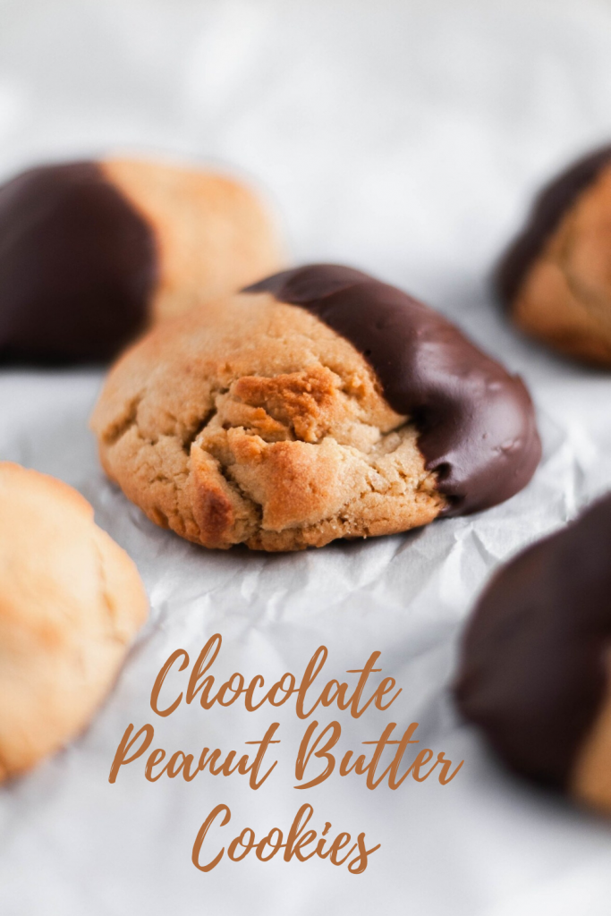 These giant Chocolate Peanut Butter Cookies are perfect for your Christmas cookie baking or any day of the week. Rich, chewy peanut butter cookies dipped in melted chocolate make the perfect sweet treat.