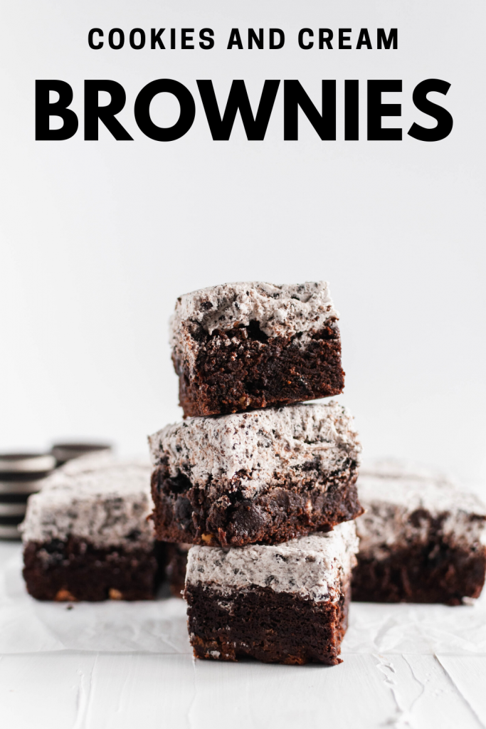 These dense, rich Cookies and Cream Brownies are the ultimate chocolate dessert. Thick, cookie studded brownies with cookies and cream buttercream.