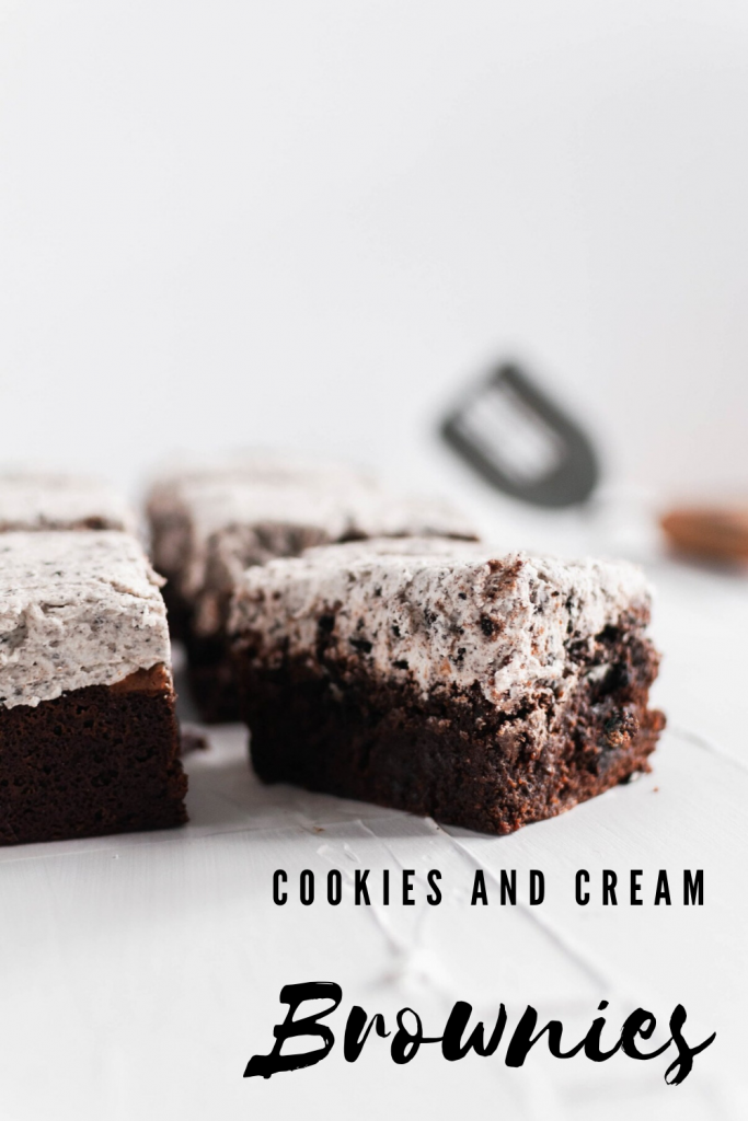 These dense, rich Cookies and Cream Brownies are the ultimate chocolate dessert. Thick, cookie studded brownies with cookies and cream buttercream.