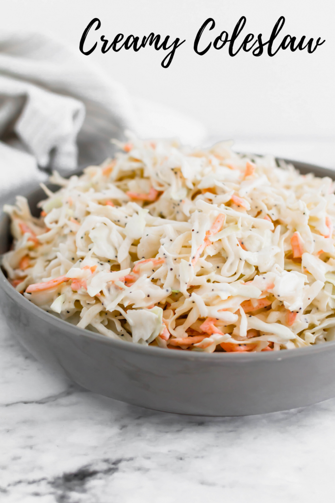 This Creamy Coleslaw is perfect for weeknights, holidays, potlucks and so much more. Made with coleslaw mix and pantry and refrigerator staples.