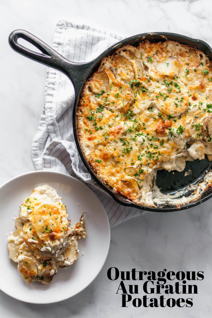 These Outrageous Au Gratin Potatoes are the definition of holiday side dish. Incredibly rich and cheesy, these are just what you need on your Easter table.