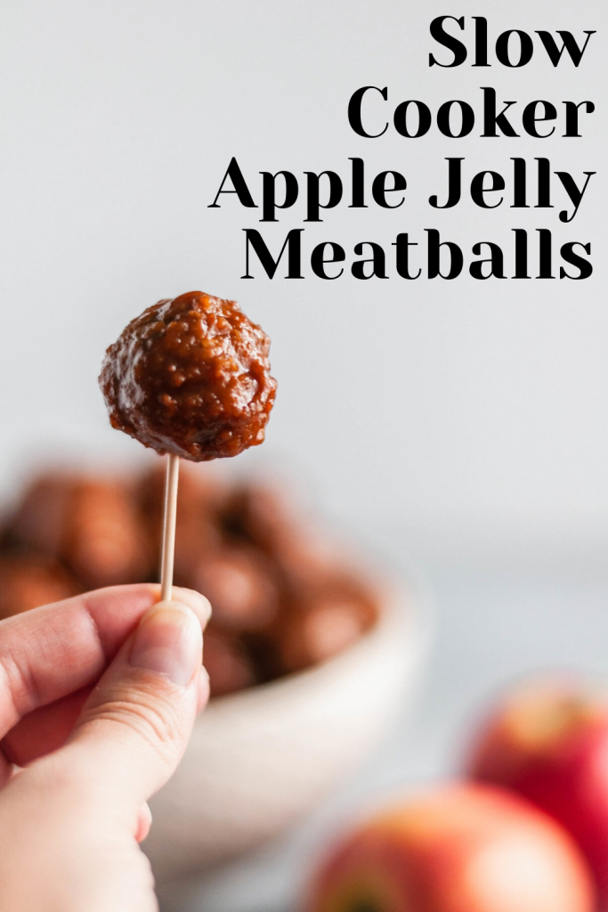 You only need 3 ingredients for these Slow Cooker Apple Jelly Meatballs. They make a great appetizer on game day or serve with rice for dinner.