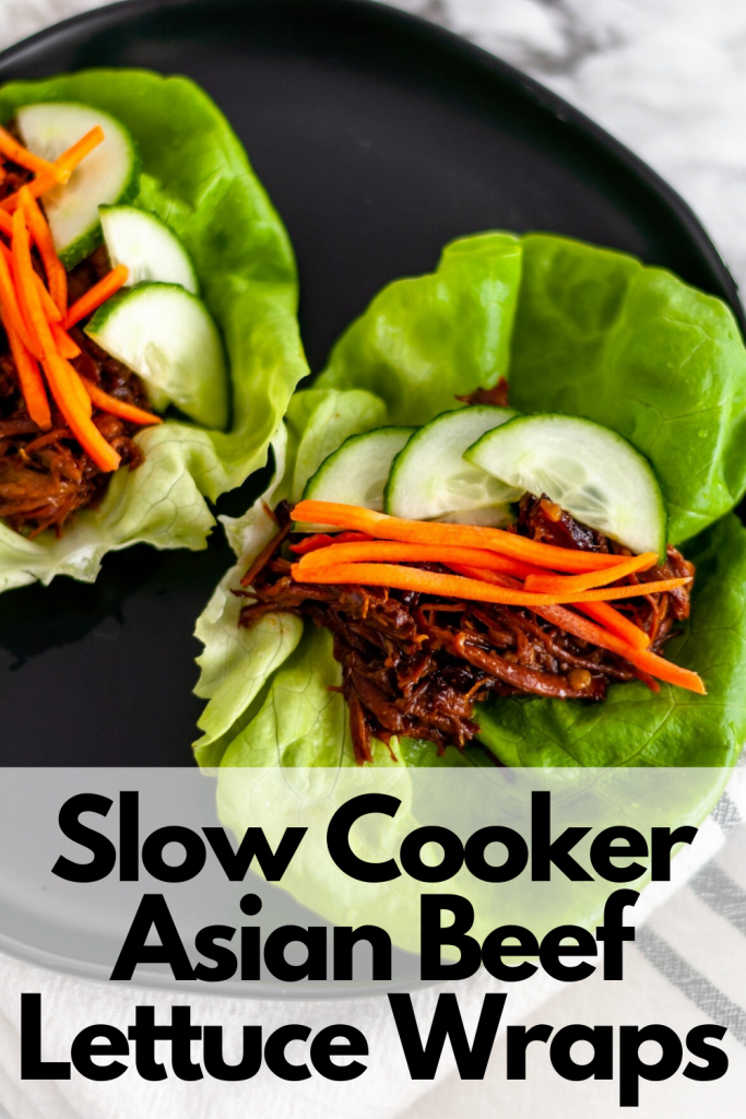 If you’re looking for a simple, healthy weeknight dinner look no further than these Slow Cooker Asian Beef Lettuce Wraps. Chuck roast and a few simple Asian ingredients transform into tender, saucy shredded beef perfect for piling in lettuce wraps.