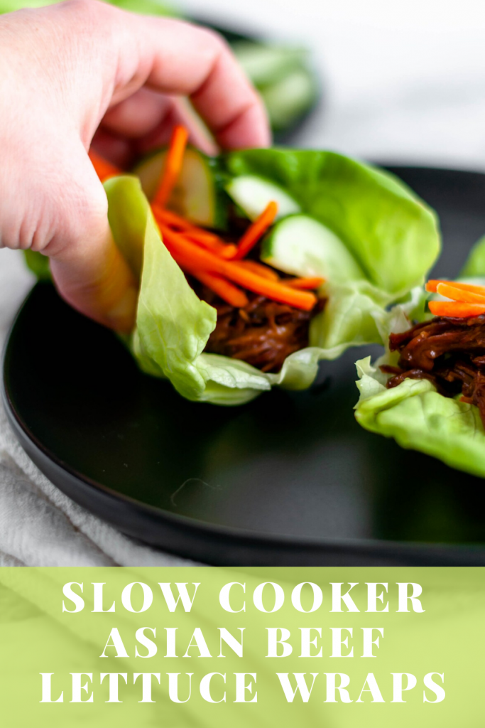If you’re looking for a simple, healthy weeknight dinner look no further than these Slow Cooker Asian Beef Lettuce Wraps. Chuck roast and a few simple Asian ingredients transform into tender, saucy shredded beef perfect for piling in lettuce wraps.