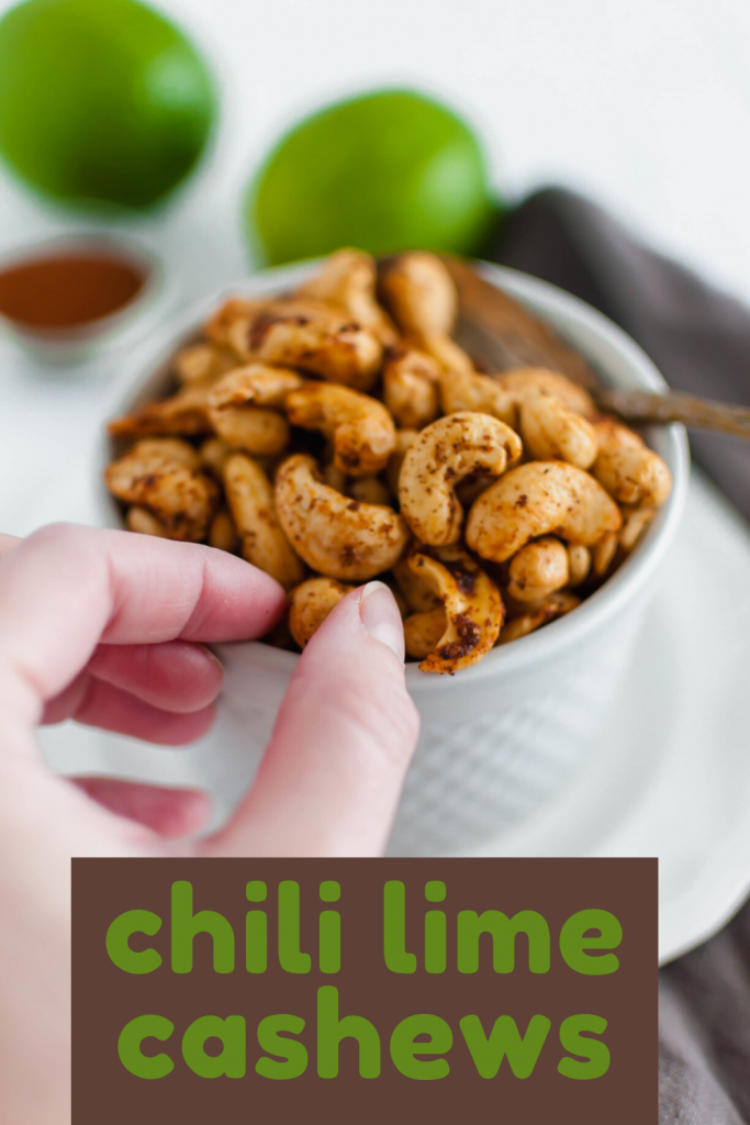 These Chili Lime Cashews are a flavor packed snack that will quickly become your new addiction. Simple to make with just a handful of ingredients.