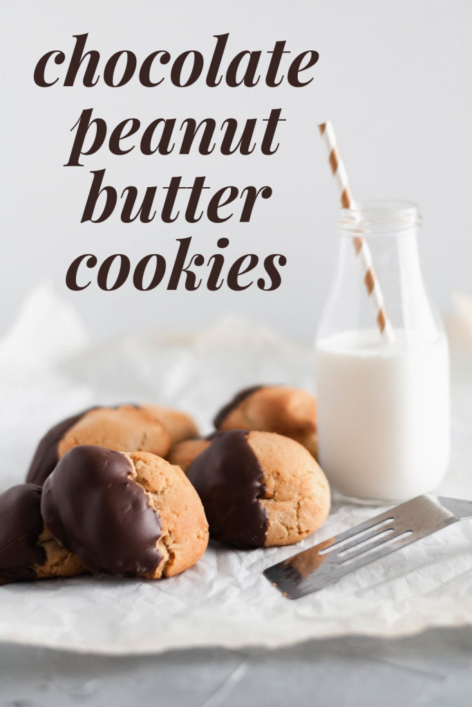 These giant Chocolate Peanut Butter Cookies are perfect for your Christmas cookie baking or any day of the week. Rich, chewy peanut butter cookies dipped in melted chocolate make the perfect sweet treat.