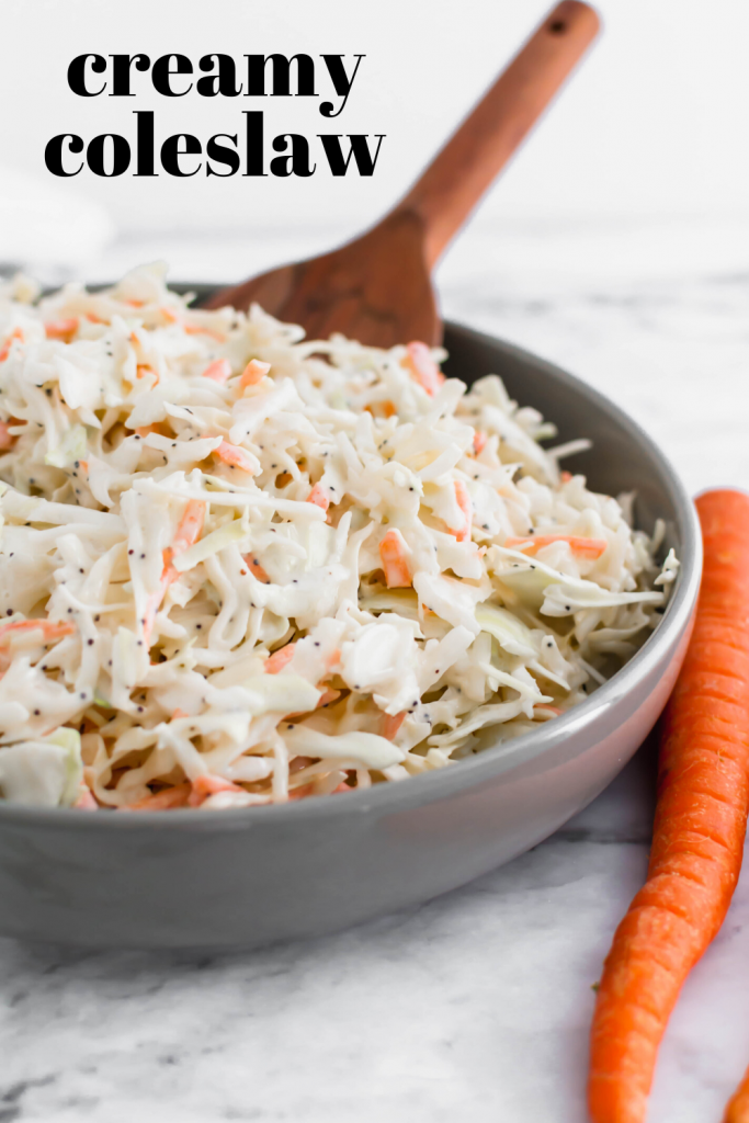 This Creamy Coleslaw is perfect for weeknights, holidays, potlucks and so much more. Made with coleslaw mix and pantry and refrigerator staples.