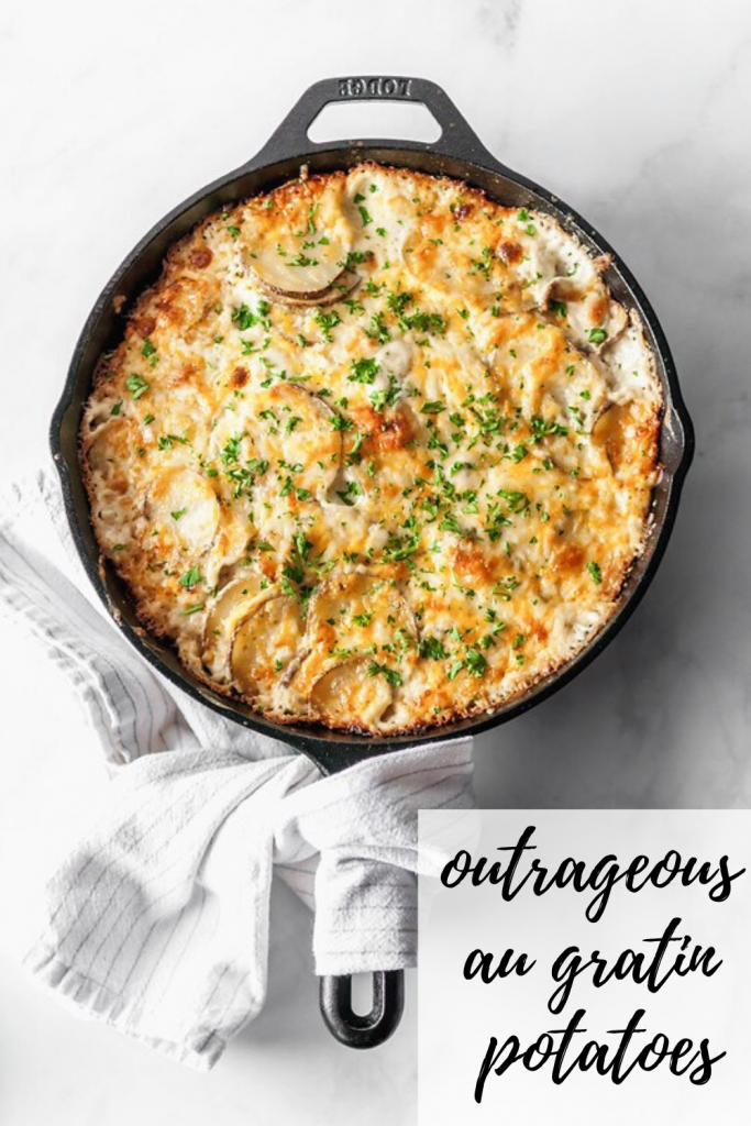 These Outrageous Au Gratin Potatoes are the definition of holiday side dish. Incredibly rich and cheesy, these are just what you need on your Easter table.