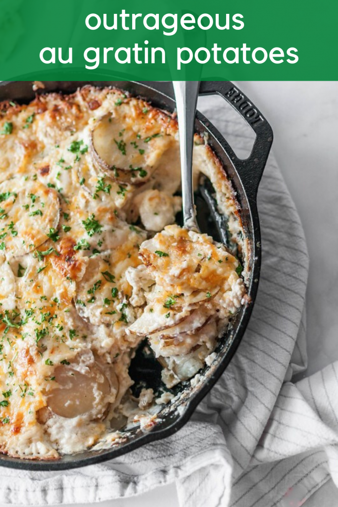 These Outrageous Au Gratin Potatoes are the definition of holiday side dish. Incredibly rich and cheesy, these are just what you need on your Easter table.