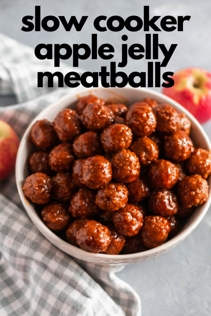 You only need 3 ingredients for these Slow Cooker Apple Jelly Meatballs. They make a great appetizer on game day or serve with rice for dinner.