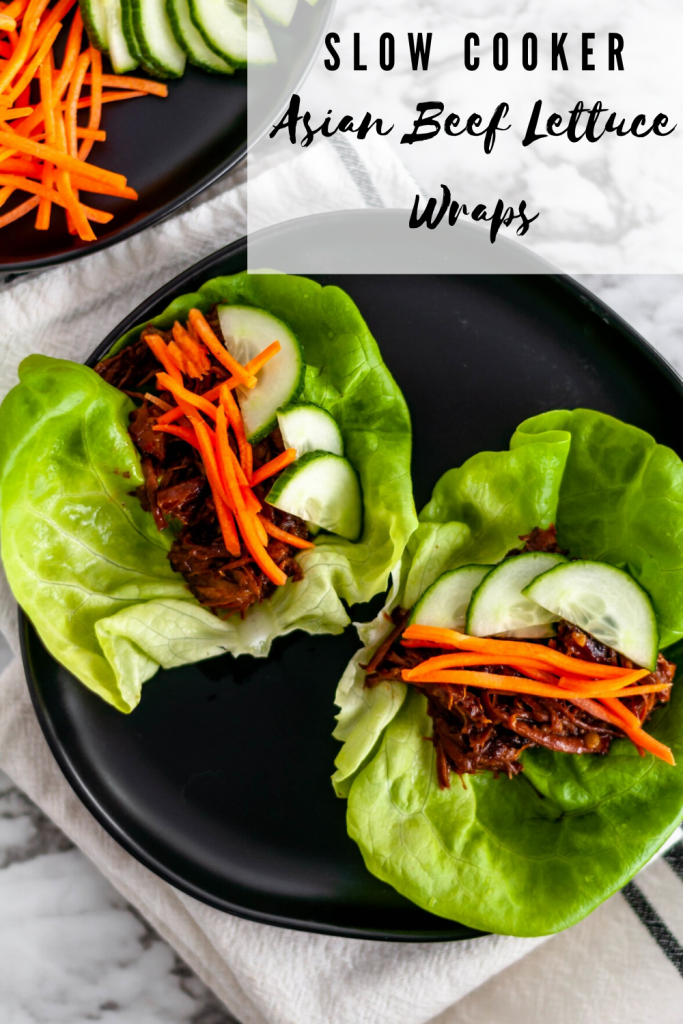 If you’re looking for a simple, healthy weeknight dinner look no further than these Slow Cooker Asian Beef Lettuce Wraps. Chuck roast and a few simple Asian ingredients transform into tender, saucy shredded beef perfect for piling in lettuce wraps.